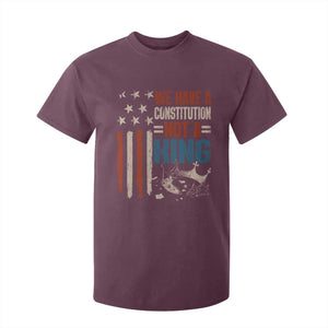 No Kings Protest T Shirt For Kid We Have A Constitution Not A King American Flag TS10 Maroon Print Your Wear