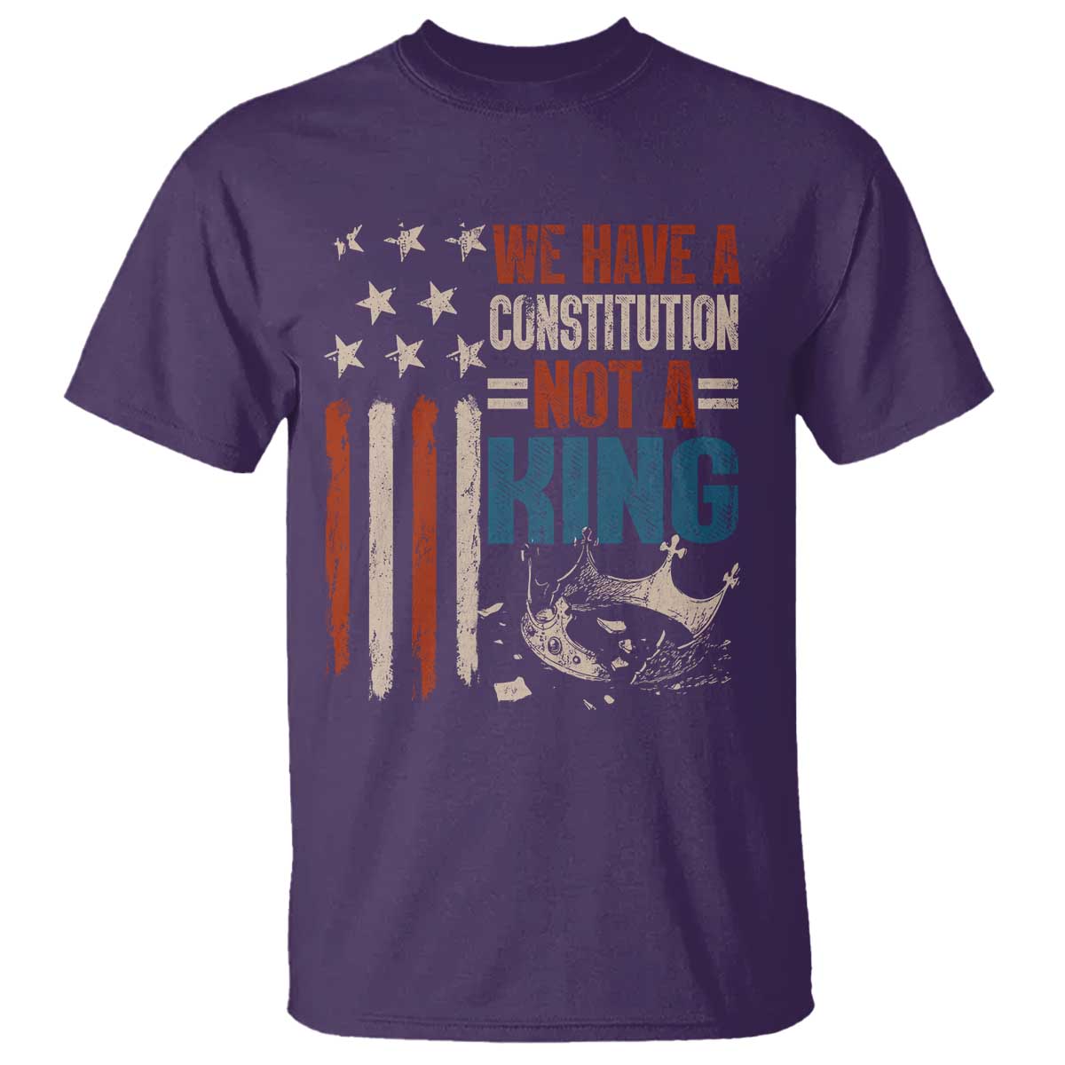 No Kings Protest T Shirt We Have A Constitution Not A King American Flag TS10 Purple Print Your Wear