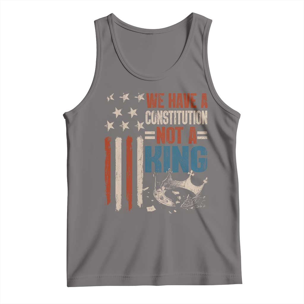 No Kings Protest Tank Top We Have A Constitution Not A King American Flag TS10 Deep Heather Print Your Wear