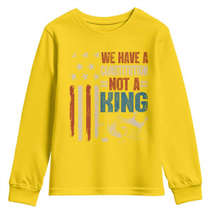 No Kings Protest Youth Sweatshirt We Have A Constitution Not A King American Flag TS10 Daisy Print Your Wear
