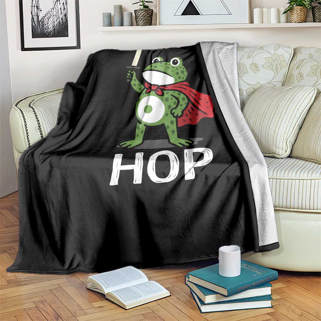 Resist Frog With Sword Throw Blanket No Kings Portland Protest Saves America TS10 Print Your Wear