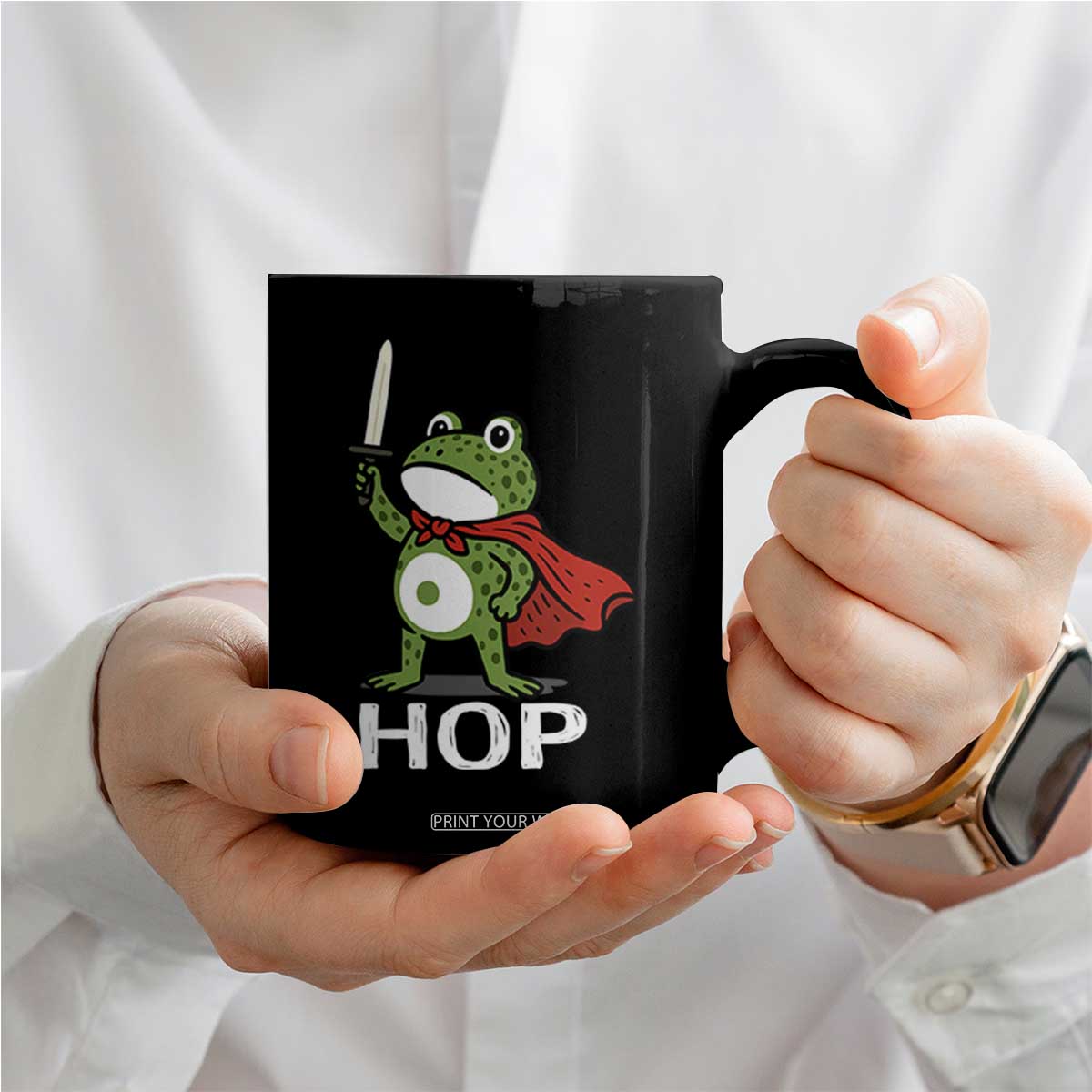 Resist Frog With Sword Coffee Mug No Kings Portland Protest Saves America TS10 Print Your Wear