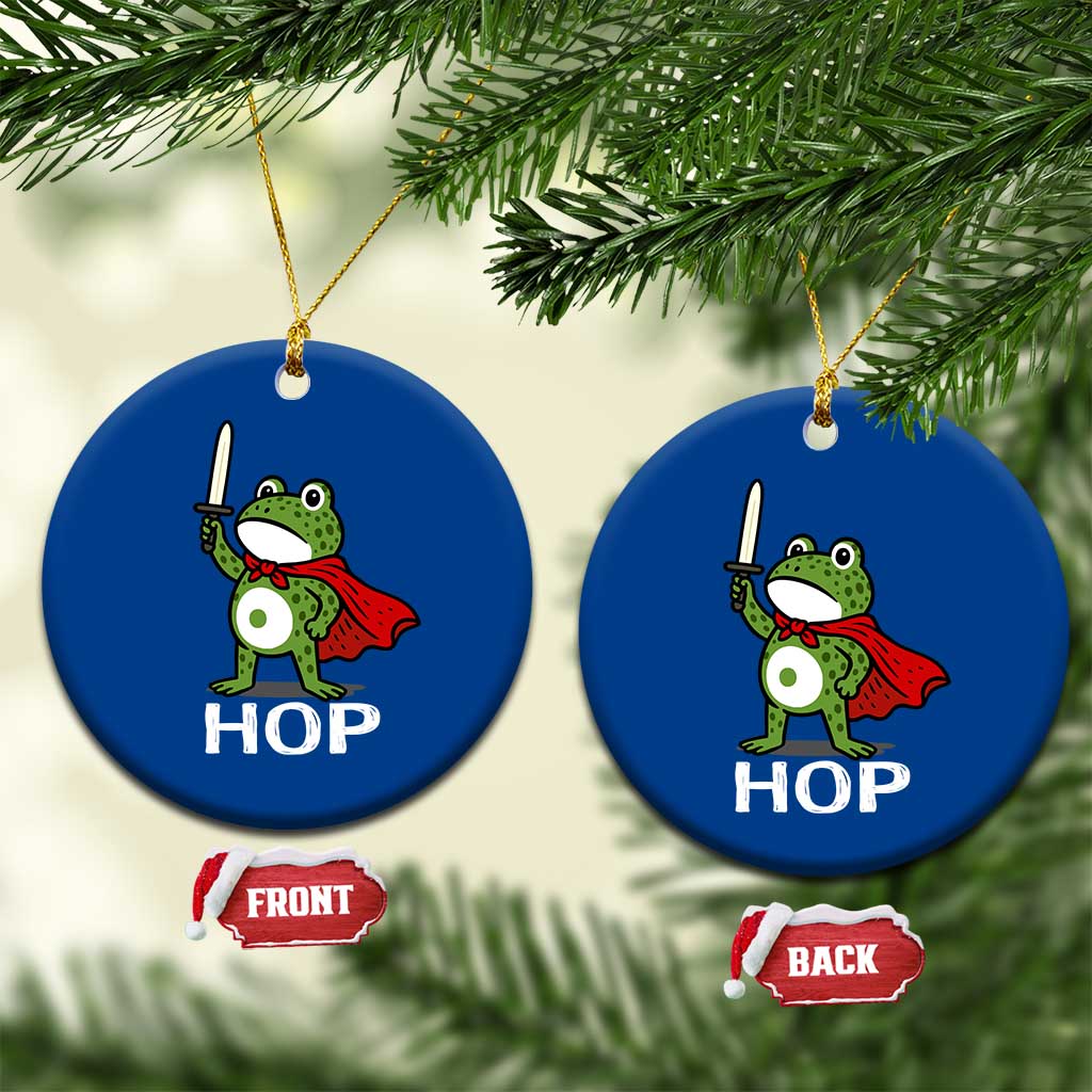 Resist Frog With Sword Ceramic Ornament No Kings Portland Protest Saves America TS10 1pc Blue Print Your Wear