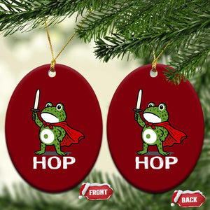 Resist Frog With Sword Ceramic Ornament No Kings Portland Protest Saves America TS10 Print Your Wear