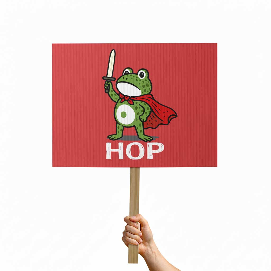 Resist Frog With Sword Protest Sign No Kings Portland Protest Saves America TS10 Horizontal 18