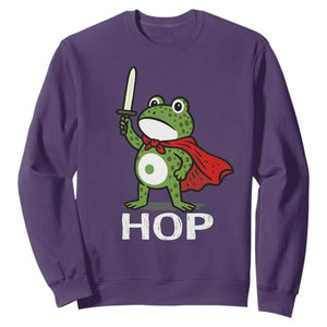 Resist Frog With Sword Sweatshirt No Kings Portland Protest Saves America TS10 Purple Print Your Wear