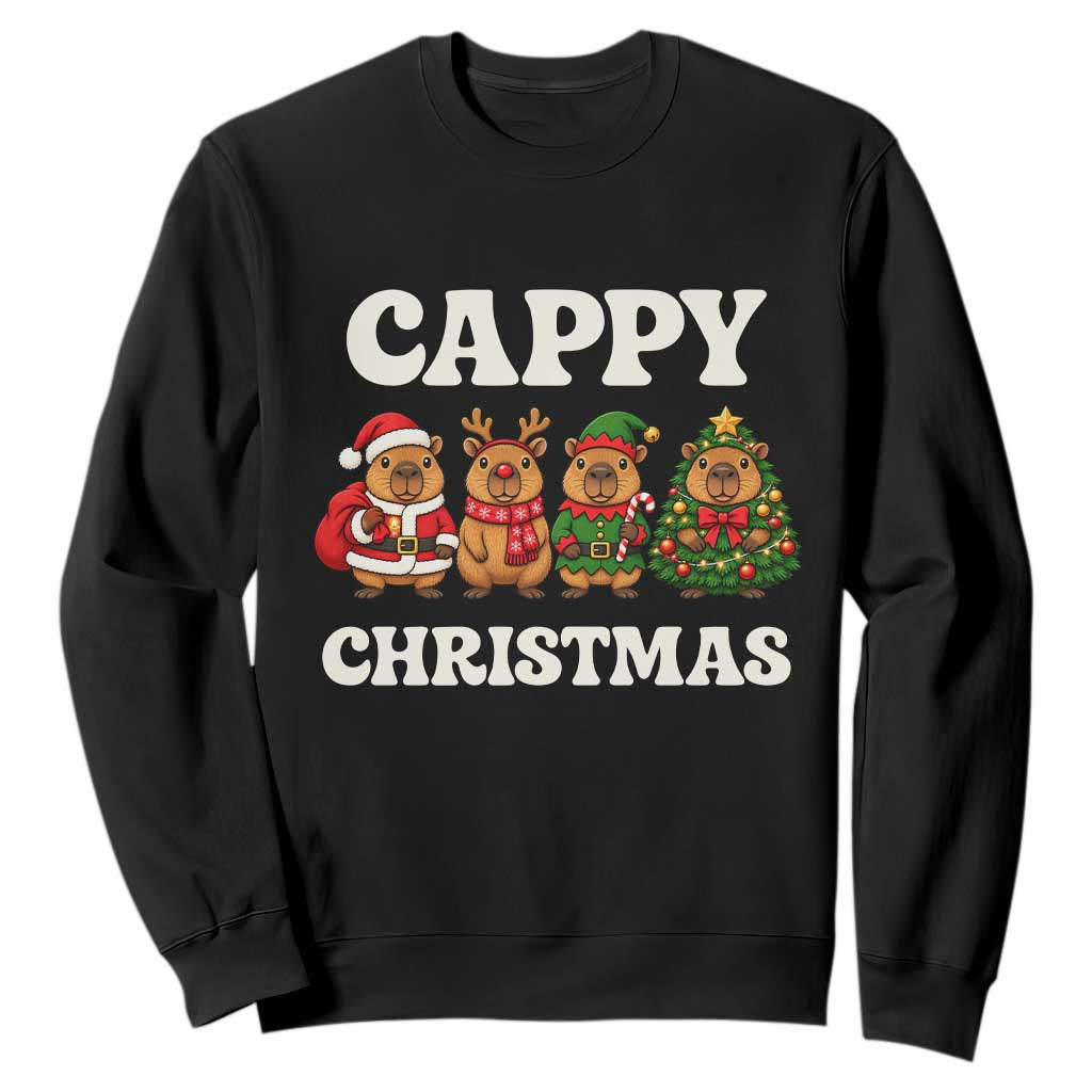 Cappy Christmas Sweatshirt Funny Santa Elf Reindeer Animal Secret Santa