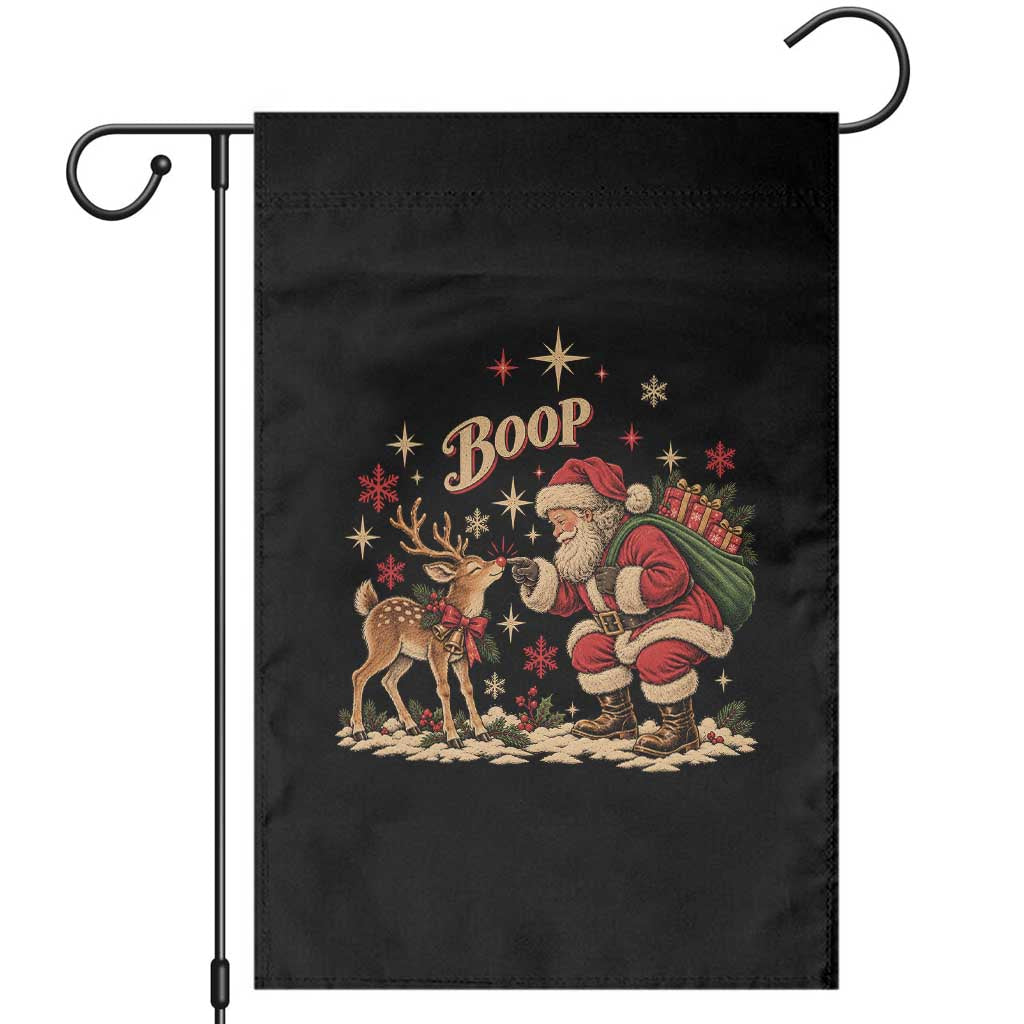 Vintage Christmas Santa Boop Reindeer Red Nose Garden Flag Classic Retro Holiday Aesthetic