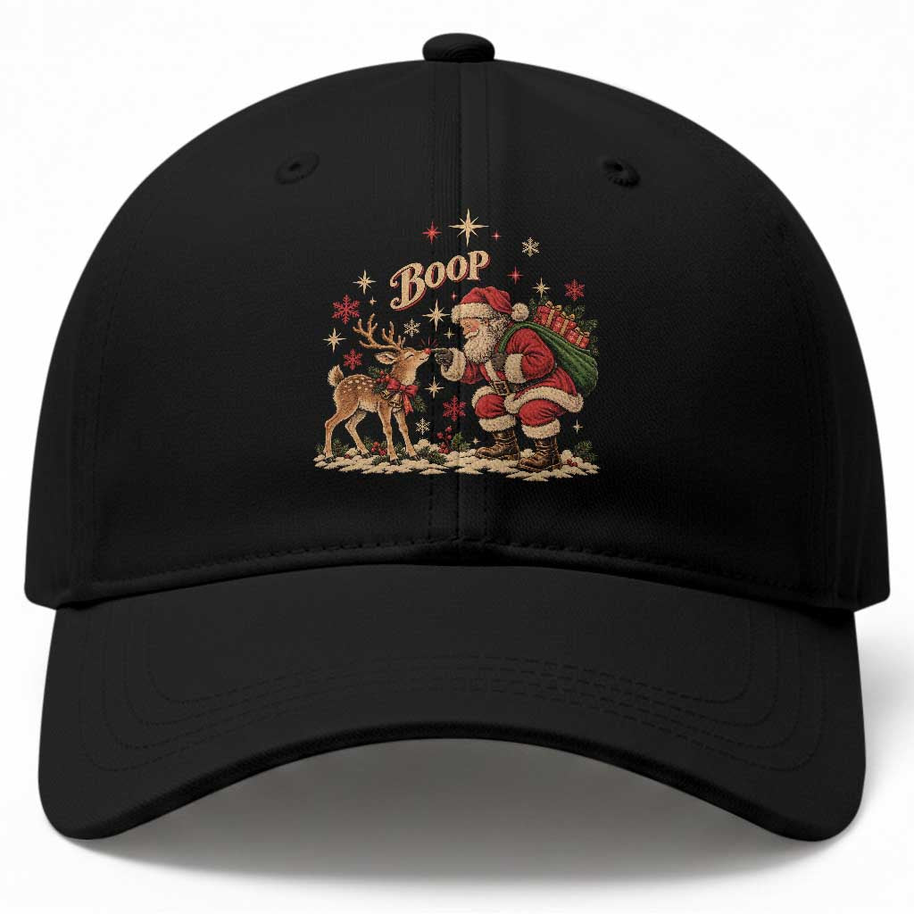 Vintage Christmas Santa Boop Reindeer Red Nose Baseball Cap Classic Retro Holiday Aesthetic
