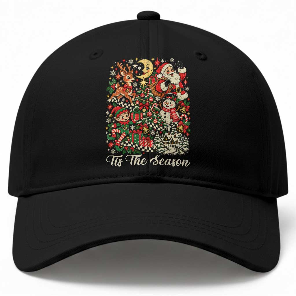 Retro Christmas Nostalgic Baseball Cap Vintage Retro Santa Reindeer Snowman Holiday