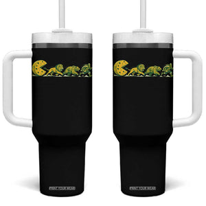 Funny Game Day Rivalry Tumbler With Handle Giant Cheese Wheel Chasing Lion Bear Viking