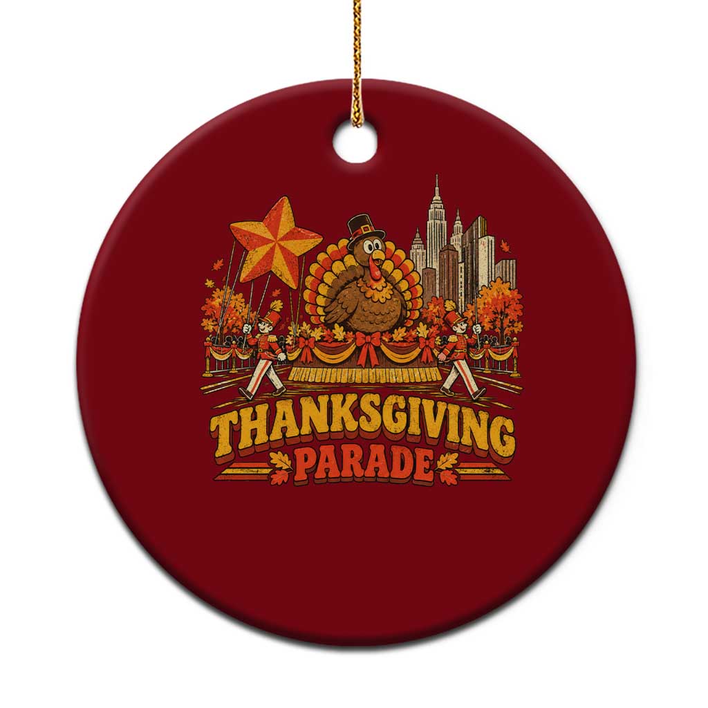 Thanksgiving Parade Ceramic Ornament Turkey NYC Skyline Nostalgic Fall Holiday