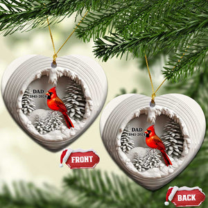 Personalized Dad Memorial Christmas Ornament Custom Year Loss of Father Gift Red Cardinal Ceramic Ornament TS10 Heart Cement Print Your Wear