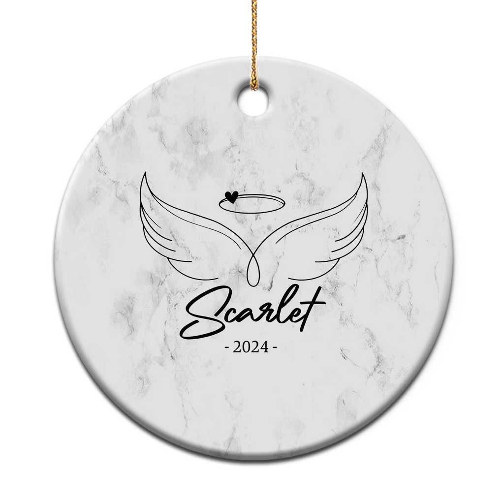 Personalized Memorial Christmas Ornament Custom Name With Angel Wings Remembrance Sympathy Gift TS10 Print Your Wear