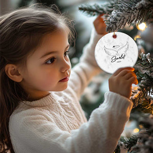 Personalized Memorial Christmas Ornament Custom Name With Angel Wings Remembrance Sympathy Gift TS10 Print Your Wear