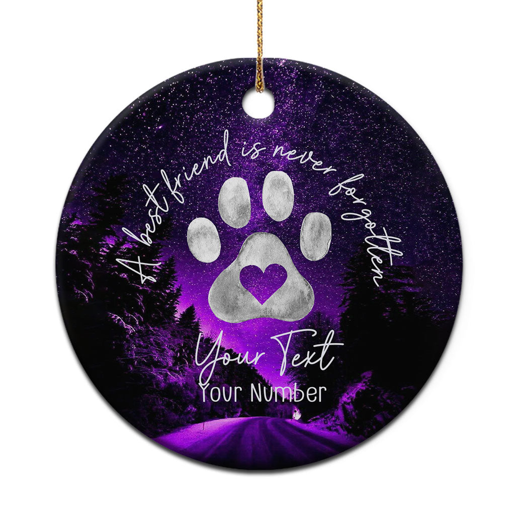 Personalized Dog Memorial Christmas Ornament Custom Name and Year Pet Remembrance A Best Friend Is Never Forget TS10 Circle Galaxy Print Your Wear