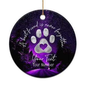 Personalized Dog Memorial Christmas Ornament Custom Name and Year Pet Remembrance A Best Friend Is Never Forget TS10 Circle Galaxy Print Your Wear