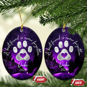 Personalized Dog Memorial Christmas Ornament 2024 Custom Name Pet Remembrance A Best Friend Is Never Forget TS10 Oval Galaxy Print Your Wear