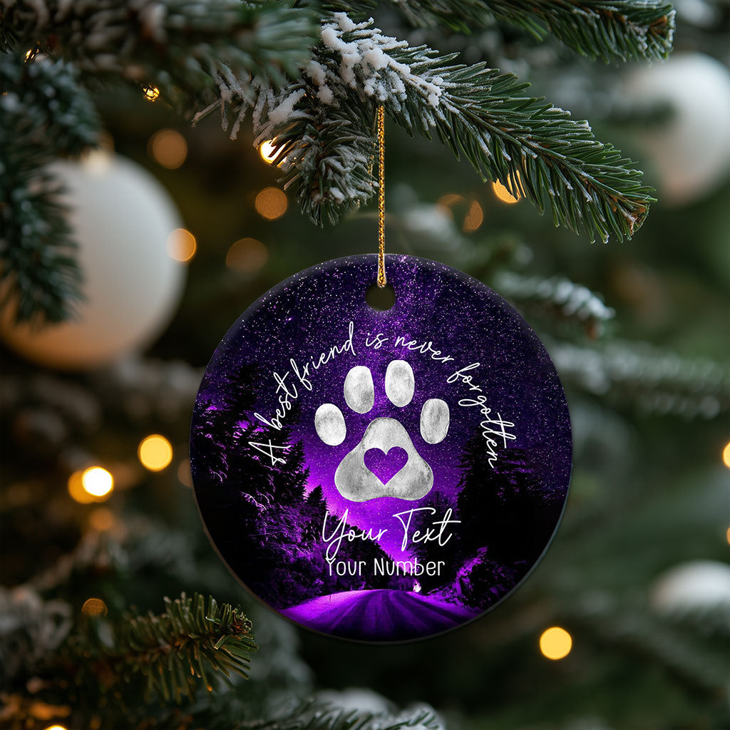 Personalized Dog Memorial Christmas Ornament Custom Name and Year Pet Remembrance A Best Friend Is Never Forget TS10 Print Your Wear