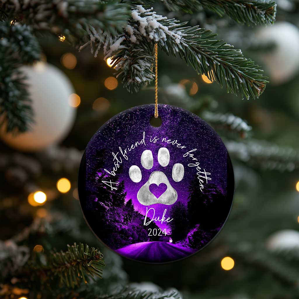 Personalized Dog Memorial Christmas Ornament 2024 Custom Name Pet Remembrance A Best Friend Is Never Forget TS10 Print Your Wear