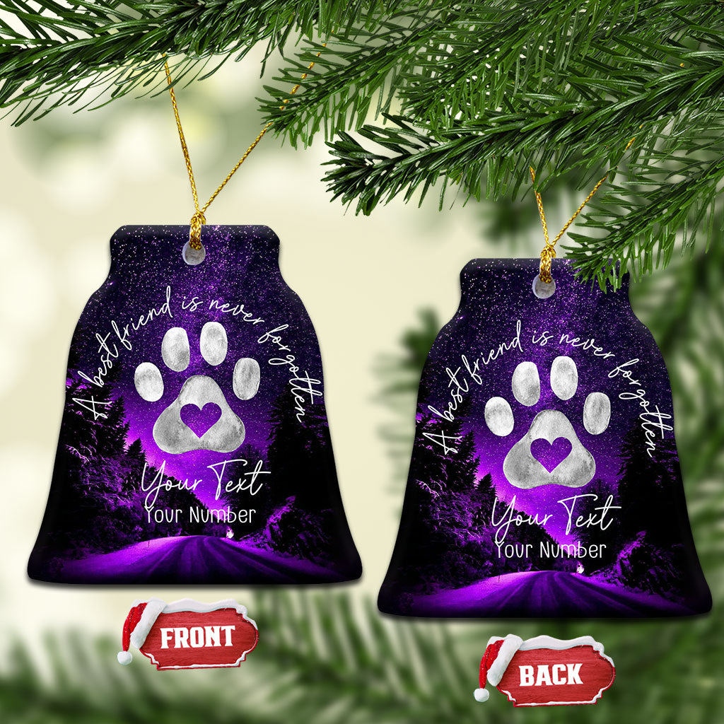 Personalized Dog Memorial Christmas Ornament Custom Name and Year Pet Remembrance A Best Friend Is Never Forget TS10 Bell Flake Galaxy Print Your Wear