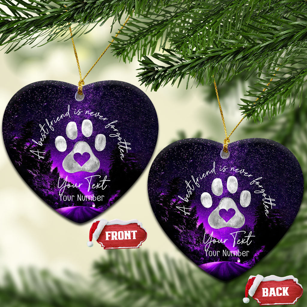 Personalized Dog Memorial Christmas Ornament Custom Name and Year Pet Remembrance A Best Friend Is Never Forget TS10 Heart Galaxy Print Your Wear