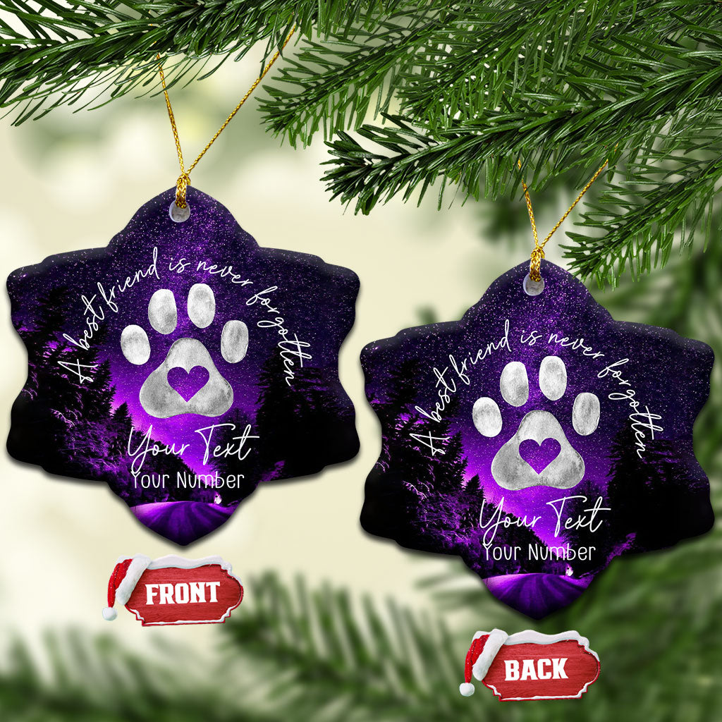 Personalized Dog Memorial Christmas Ornament Custom Name and Year Pet Remembrance A Best Friend Is Never Forget TS10 Snow Flake Galaxy Print Your Wear