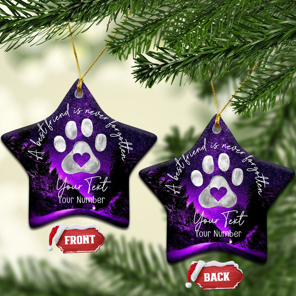 Personalized Dog Memorial Christmas Ornament Custom Name and Year Pet Remembrance A Best Friend Is Never Forget TS10 Star Galaxy Print Your Wear