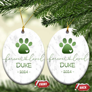 Personalized Pet Memorial Christmas Ornament Custom Name Forevel Loved TS10 Oval Marbel Print Your Wear