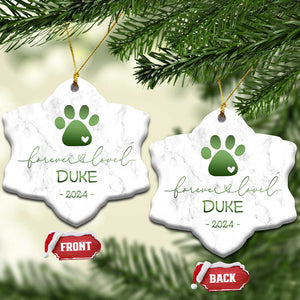 Personalized Pet Memorial Christmas Ornament Custom Name Forevel Loved TS10 Snow Flake Marbel Print Your Wear