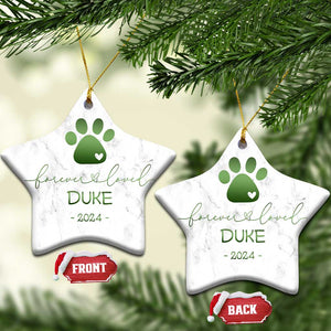 Personalized Pet Memorial Christmas Ornament Custom Name Forevel Loved TS10 Star Marbel Print Your Wear