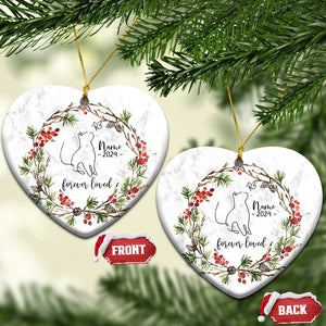 Personalized Cat Memorial Christmas Ornament Custom Name Kitty Loss Pet Sympathy Gift TS10 Heart White Print Your Wear