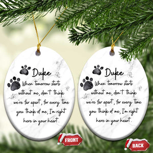 Personalized Pet Memorial Christmas Ornament Custom Name Cat Loss Dog Loss Pet Sympathy Gift TS10 Oval Marbel Print Your Wear