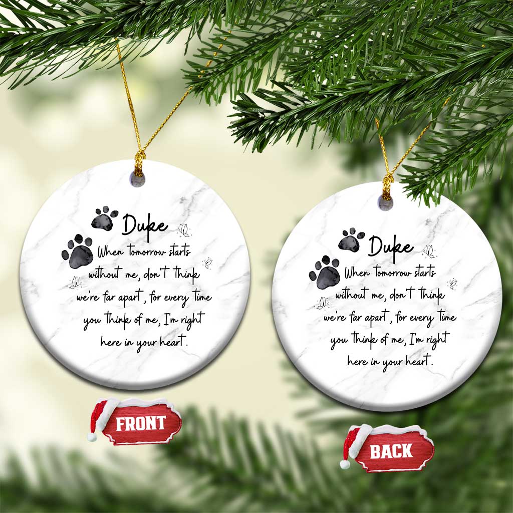 Personalized Pet Memorial Christmas Ornament Custom Name Cat Loss Dog Loss Pet Sympathy Gift TS10 Circle Marbel Print Your Wear