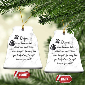 Personalized Pet Memorial Christmas Ornament Custom Name Cat Loss Dog Loss Pet Sympathy Gift TS10 Bell Flake Marbel Print Your Wear