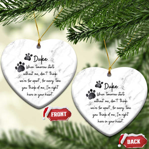 Personalized Pet Memorial Christmas Ornament Custom Name Cat Loss Dog Loss Pet Sympathy Gift TS10 Heart Marbel Print Your Wear