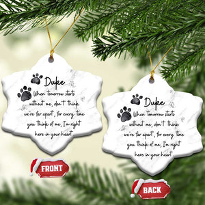 Personalized Pet Memorial Christmas Ornament Custom Name Cat Loss Dog Loss Pet Sympathy Gift TS10 Snow Flake Marbel Print Your Wear