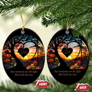 Personalized Memorial Christmas Ornament Custom Loss of Father Family Sympathy Gift TS10 Oval Stained Glass Print Your Wear