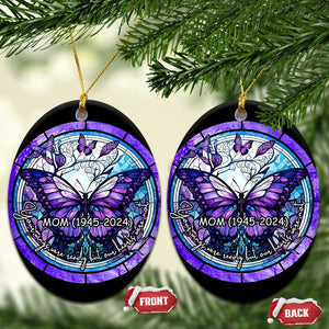 Personalized Memorial Christmas Ornament Custom Loss of Mother Grandma Sympathy Gift Butterfly Stained Glass TS10 Oval Stained Glass Print Your Wear