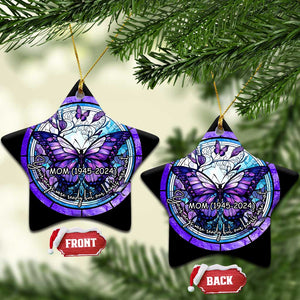 Personalized Memorial Christmas Ornament Custom Loss of Mother Grandma Sympathy Gift Butterfly Stained Glass TS10 Star Stained Glass Print Your Wear