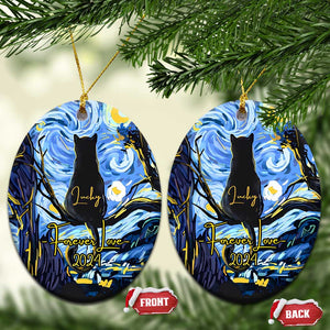 Personalized Forever Loved Cat Christmas Ornament Custom Name Pet Memorial Gift TS10 Oval Starry Night Print Your Wear