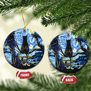 Personalized Forever Loved Cat Christmas Ornament Custom Name Pet Memorial Gift TS10 Circle Starry Night Print Your Wear