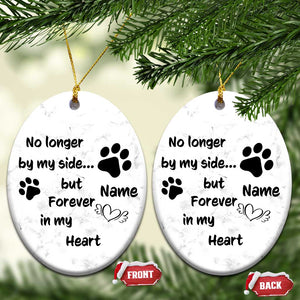 Personalized Dog Memorial Christmas Ornament Custom Name Forever In My Hearts Keepsake TS10 Oval Marble Print Your Wear