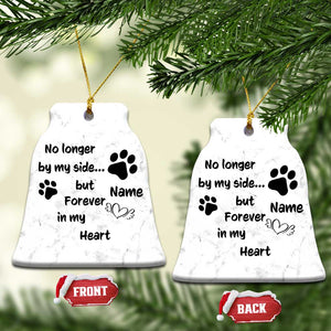 Personalized Dog Memorial Christmas Ornament Custom Name Forever In My Hearts Keepsake TS10 Bell Flake Marble Print Your Wear