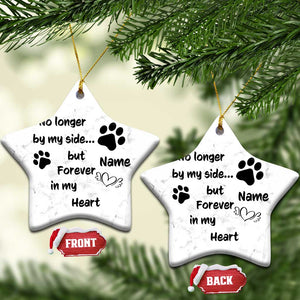 Personalized Dog Memorial Christmas Ornament Custom Name Forever In My Hearts Keepsake TS10 Star Marble Print Your Wear