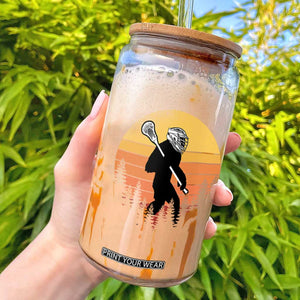 Funny Lax Bigfoot Glass Can Retro Vintage Sasquatch Lacrosse TS10 Black Print Your Wear