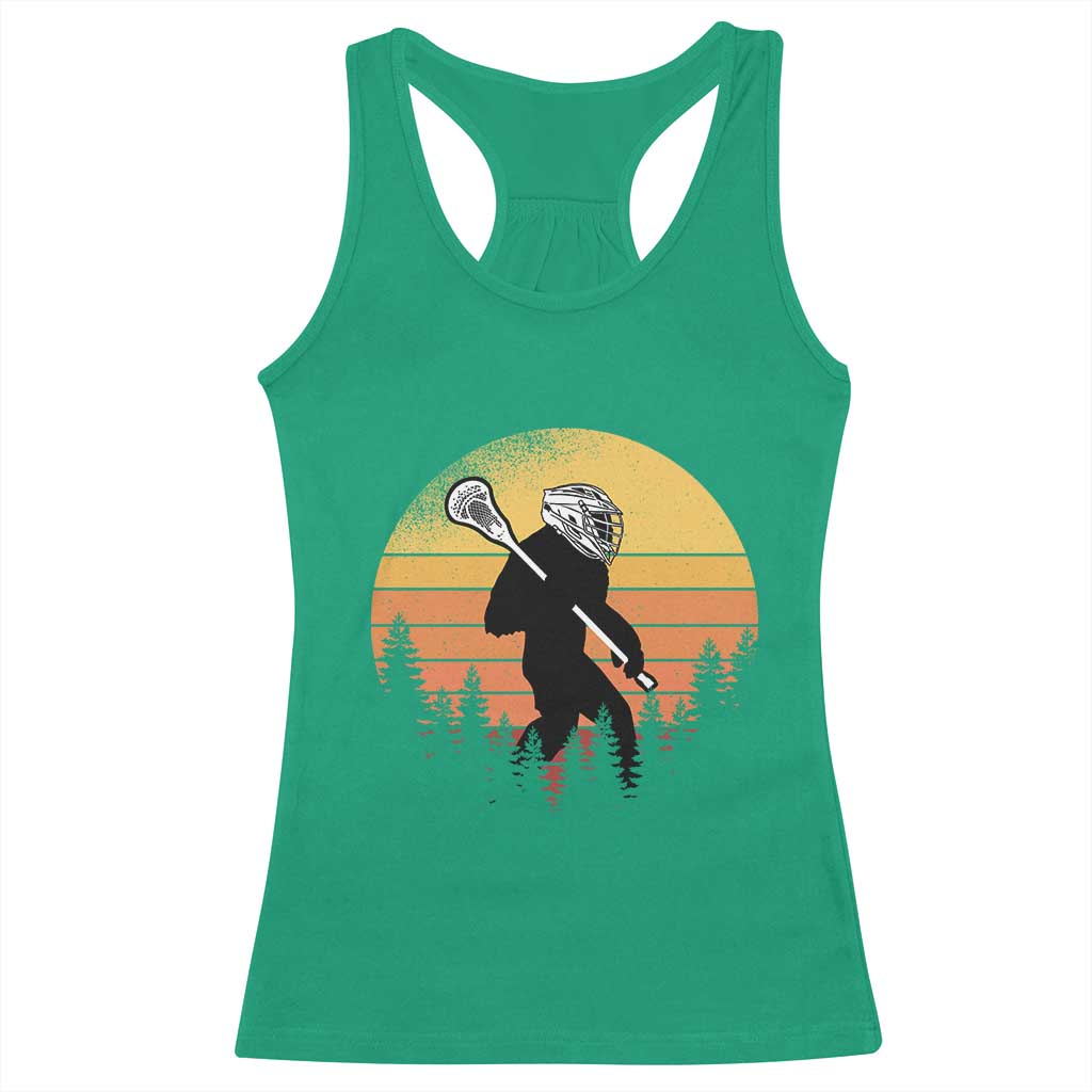Funny Lax Bigfoot Racerback Tank Top Retro Vintage Sasquatch Lacrosse TS10 Irish Green Print Your Wear