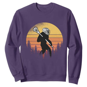 Funny Lax Bigfoot Sweatshirt Retro Vintage Sasquatch Lacrosse TS10 Purple Print Your Wear