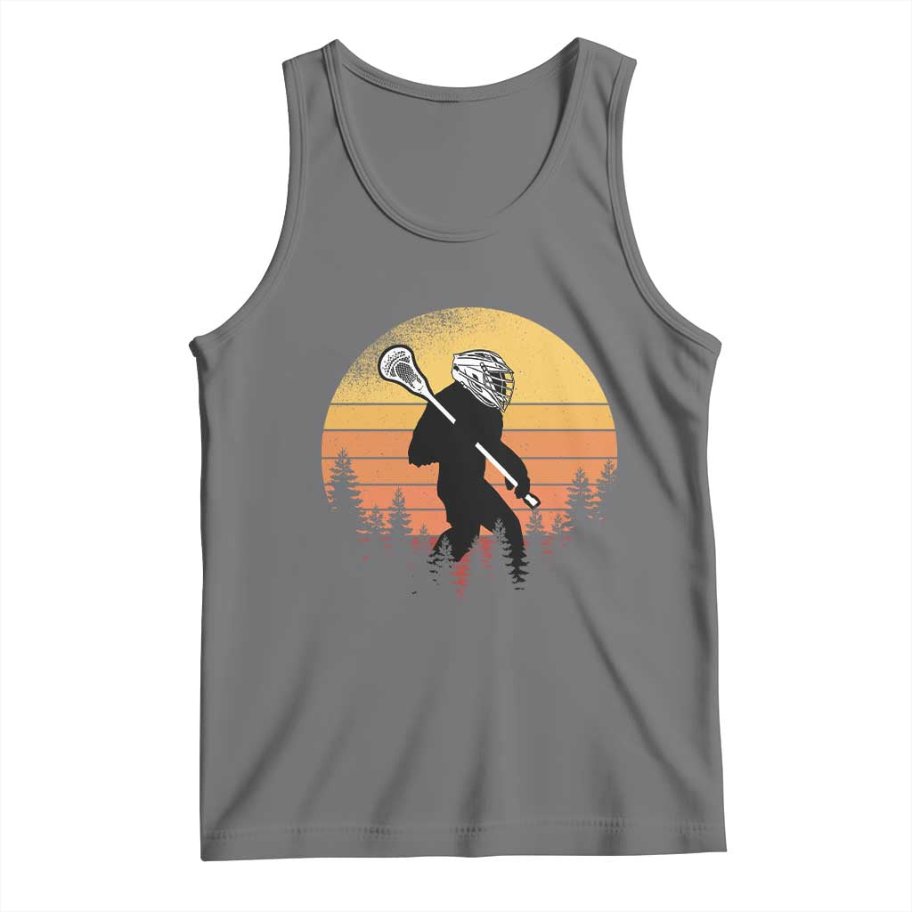 Funny Lax Bigfoot Tank Top Retro Vintage Sasquatch Lacrosse TS10 Black Heather Print Your Wear