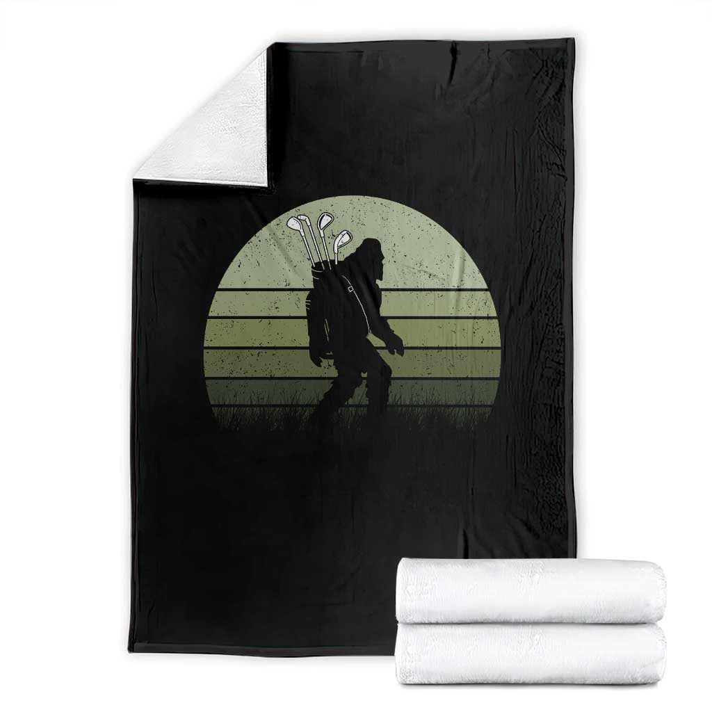 Bigfoot Golfer Throw Blanket Funny Sasquatch Golfing Golf Balls TS10 Black Print Your Wear